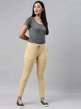 Load image into Gallery viewer, Go Colors Banana Cotton Poly Stretch Cuffed Joggers
