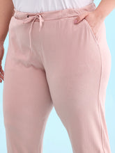 Load image into Gallery viewer, Go Colors Baby Pink Cotton Poly Stretch Cuffed Joggers
