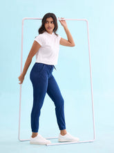 Load image into Gallery viewer, Go Colors Blue Cotton Poly Stretch Denim Joggers
