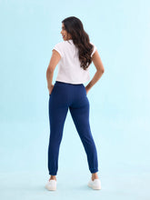 Load image into Gallery viewer, Go Colors Blue Cotton Poly Stretch Denim Joggers
