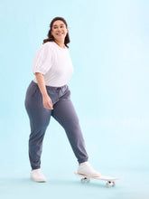 Load image into Gallery viewer, Go Colors Dark Jean Cotton Poly Stretch Cuffed Joggers
