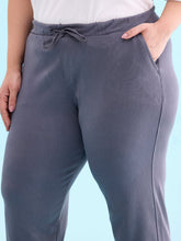 Load image into Gallery viewer, Go Colors Dark Jean Cotton Poly Stretch Cuffed Joggers
