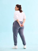 Load image into Gallery viewer, Go Colors Dark Jean Cotton Poly Stretch Cuffed Joggers
