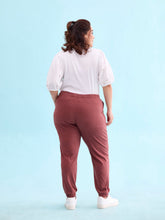Load image into Gallery viewer, Go Colors Dark Rust Cotton Poly Stretch Cuffed Joggers
