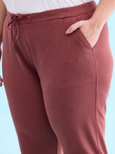 Load image into Gallery viewer, Go Colors Dark Rust Cotton Poly Stretch Cuffed Joggers

