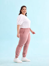 Load image into Gallery viewer, Go Colors Dusty Pink Cotton Poly Stretch Cuffed Joggers
