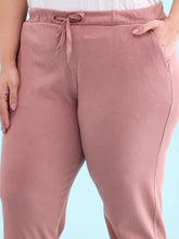 Load image into Gallery viewer, Go Colors Dusty Pink Cotton Poly Stretch Cuffed Joggers
