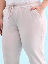 Load image into Gallery viewer, Go Colors Grey Mist Cotton Poly Stretch Cuffed Joggers
