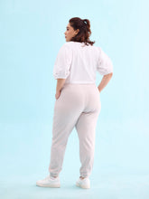 Load image into Gallery viewer, Go Colors Grey Mist Cotton Poly Stretch Cuffed Joggers
