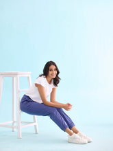 Load image into Gallery viewer, Go Colors Jeans Blue Cotton Poly Stretch Cuffed Joggers
