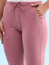 Load image into Gallery viewer, Go Colors Light Wine Cotton Poly Stretch Cuffed Joggers
