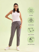 Load image into Gallery viewer, Go Colors Medium Grey Cotton Poly Stretch Cuffed Joggers
