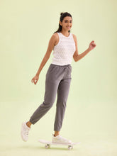 Load image into Gallery viewer, Go Colors Medium Grey Cotton Poly Stretch Cuffed Joggers
