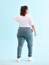 Load image into Gallery viewer, Go Colors Ocean Green Cotton Poly Stretch Cuffed Joggers
