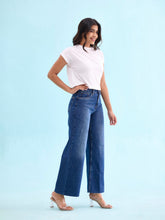Load image into Gallery viewer, Go Colors Blue Denim Wide Jeans
