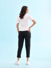 Load image into Gallery viewer, Go Colors Black Cotton Poly Stretch Cropped Colored Jeggings
