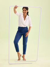 Load image into Gallery viewer, Go Colors Blue Cotton Poly Stretch Cropped Denim Jeggings
