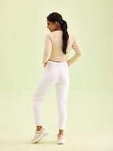 Load image into Gallery viewer, Go Colors White Cotton Poly Stretch Cropped Colored Jeggings
