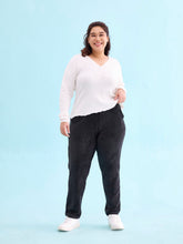 Load image into Gallery viewer, Go Colors Black Cotton Polyester Corduroy Jeggings
