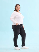 Load image into Gallery viewer, Go Colors Black Cotton Polyester Corduroy Jeggings
