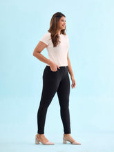 Load image into Gallery viewer, Go Colors Black Cotton Polyester Warm Super Stretch Jeggings
