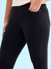 Load image into Gallery viewer, Go Colors Black Cotton Polyester Warm Super Stretch Jeggings
