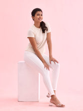 Load image into Gallery viewer, Go Colors White Cotton Polyester Warm Jeggings

