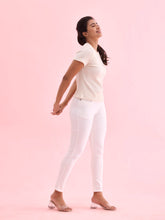Load image into Gallery viewer, Go Colors White Cotton Polyester Warm Jeggings
