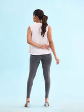 Load image into Gallery viewer, Go Colors Antra Melanges Cotton Stretch Ankle Length Leggings
