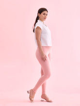 Load image into Gallery viewer, Go Colors Baby Pink Cotton Stretch Ankle Length Leggings
