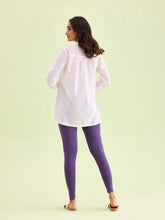 Load image into Gallery viewer, Go Colors Black Currant Cotton Stretch Ankle Length Leggings
