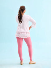 Load image into Gallery viewer, Go Colors Blush Pink Cotton Stretch Ankle Length Leggings
