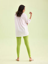 Load image into Gallery viewer, Go Colors Bright Green Cotton Stretch Ankle Length Leggings
