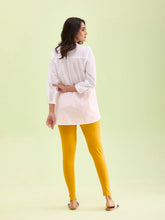 Load image into Gallery viewer, Go Colors Bright Mustard Cotton Stretch Ankle Length Leggings
