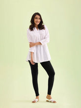 Load image into Gallery viewer, Go Colors Black Cotton Stretch Ankle Length Leggings
