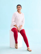 Load image into Gallery viewer, Go Colors Cherry Cotton Stretch Ankle Length Leggings
