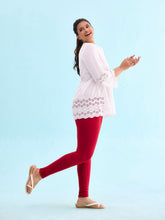 Load image into Gallery viewer, Go Colors Cherry Cotton Stretch Ankle Length Leggings
