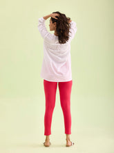 Load image into Gallery viewer, Go Colors Coral Cotton Stretch Ankle Length Leggings
