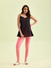 Load image into Gallery viewer, Go Colors Coral Mist Cotton Stretch Ankle Length Leggings
