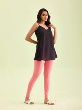 Load image into Gallery viewer, Go Colors Coral Mist Cotton Stretch Ankle Length Leggings
