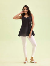 Load image into Gallery viewer, Go Colors Cream Cotton Stretch Ankle Length Leggings
