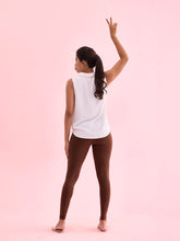 Load image into Gallery viewer, Go Colors Dark Brown Cotton Stretch Ankle Length Leggings
