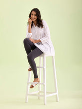 Load image into Gallery viewer, Go Colors Dark Grey Cotton Stretch Ankle Length Leggings
