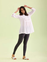 Load image into Gallery viewer, Go Colors Dark Grey Cotton Stretch Ankle Length Leggings
