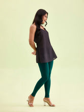 Load image into Gallery viewer, Go Colors Dark Green Cotton Stretch Ankle Length Leggings

