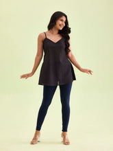 Load image into Gallery viewer, Go Colors Dark Navy Cotton Stretch Ankle Length Leggings
