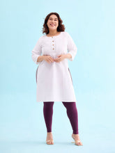 Load image into Gallery viewer, Go Colors Dark Purple Cotton Stretch Ankle Length Leggings
