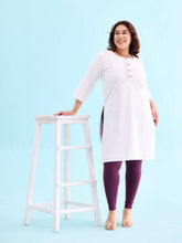 Load image into Gallery viewer, Go Colors Dark Purple Cotton Stretch Ankle Length Leggings
