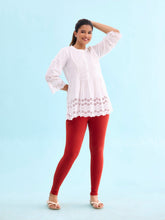 Load image into Gallery viewer, Go Colors Dark Rust Cotton Stretch Ankle Length Leggings
