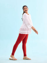 Load image into Gallery viewer, Go Colors Dark Rust Cotton Stretch Ankle Length Leggings

